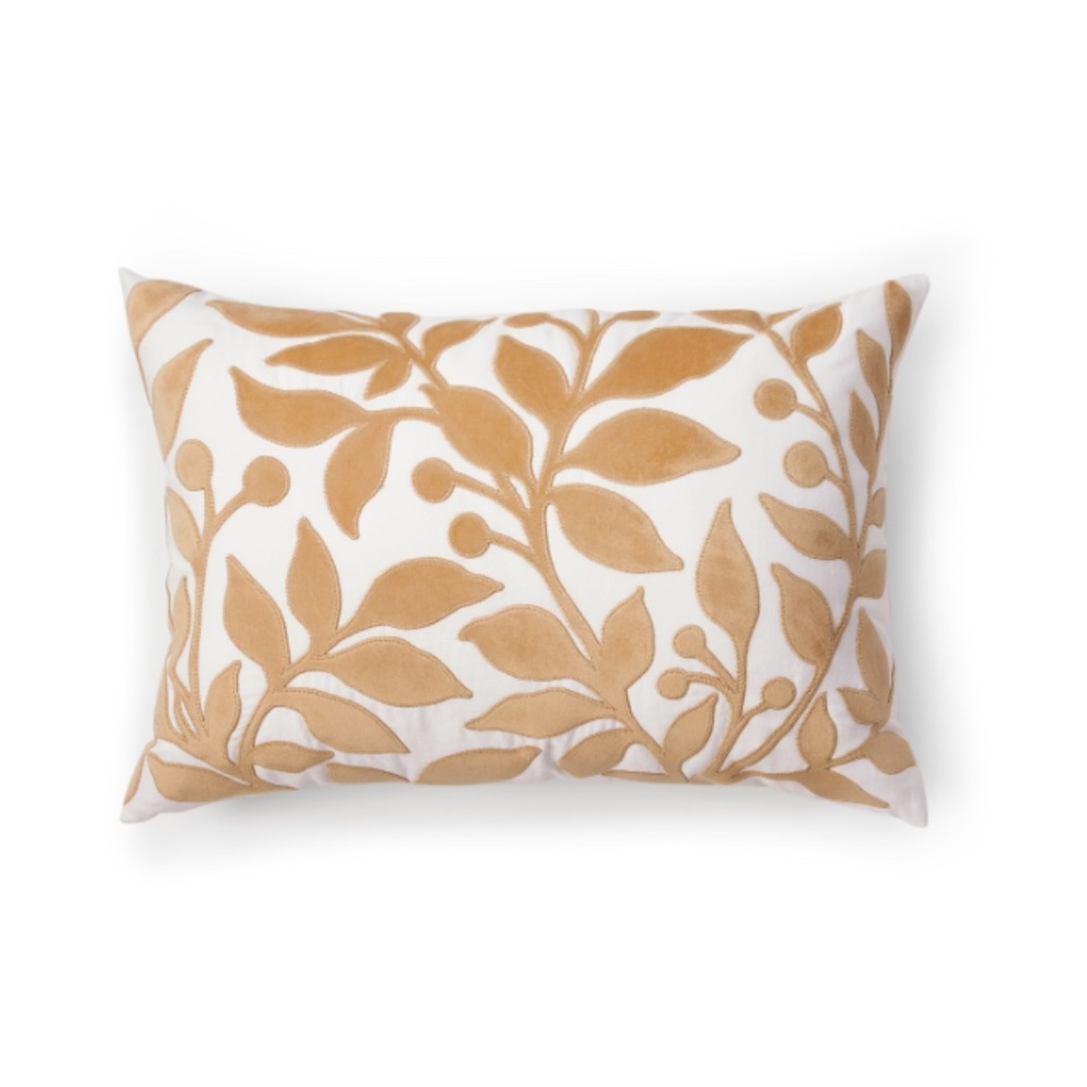 Charter Club Damask Designs Floral Silhouette Velvet Applique Decorative Pillow,